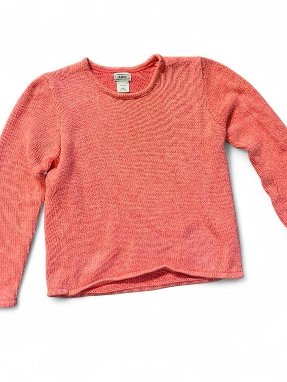 L.L. Bean Women's Coral Crewneck Knit Sweater